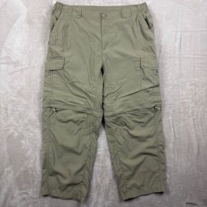 Columbia Titanium Convertible Hiking Pants Gusset Khaki Mens XL Ripstop